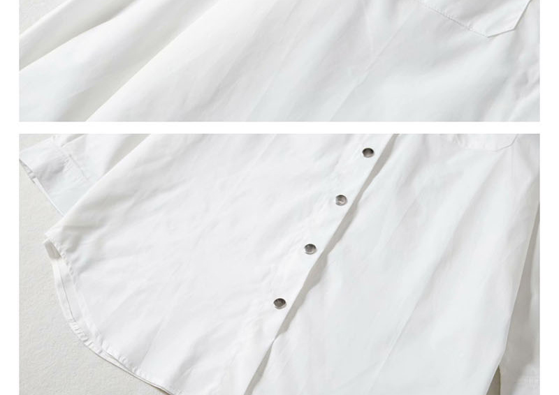 Fashion White Metal Button Solid Color Shirt,Hair Crown