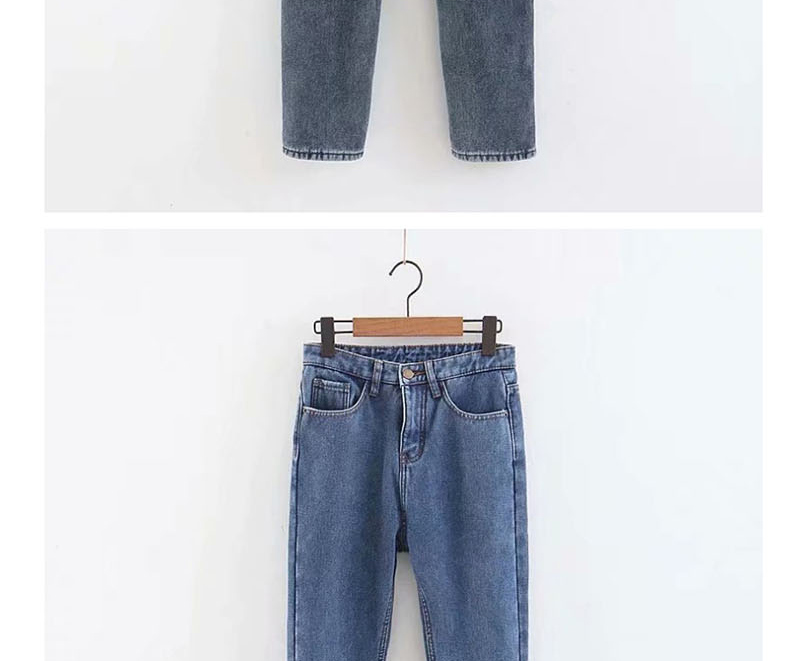 Fashion Gray Blue Padded Jeans,Denim