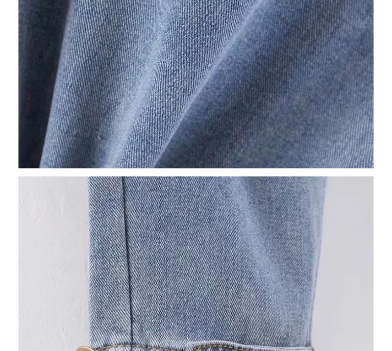 Fashion Blue Washed Velvet Jeans,Denim