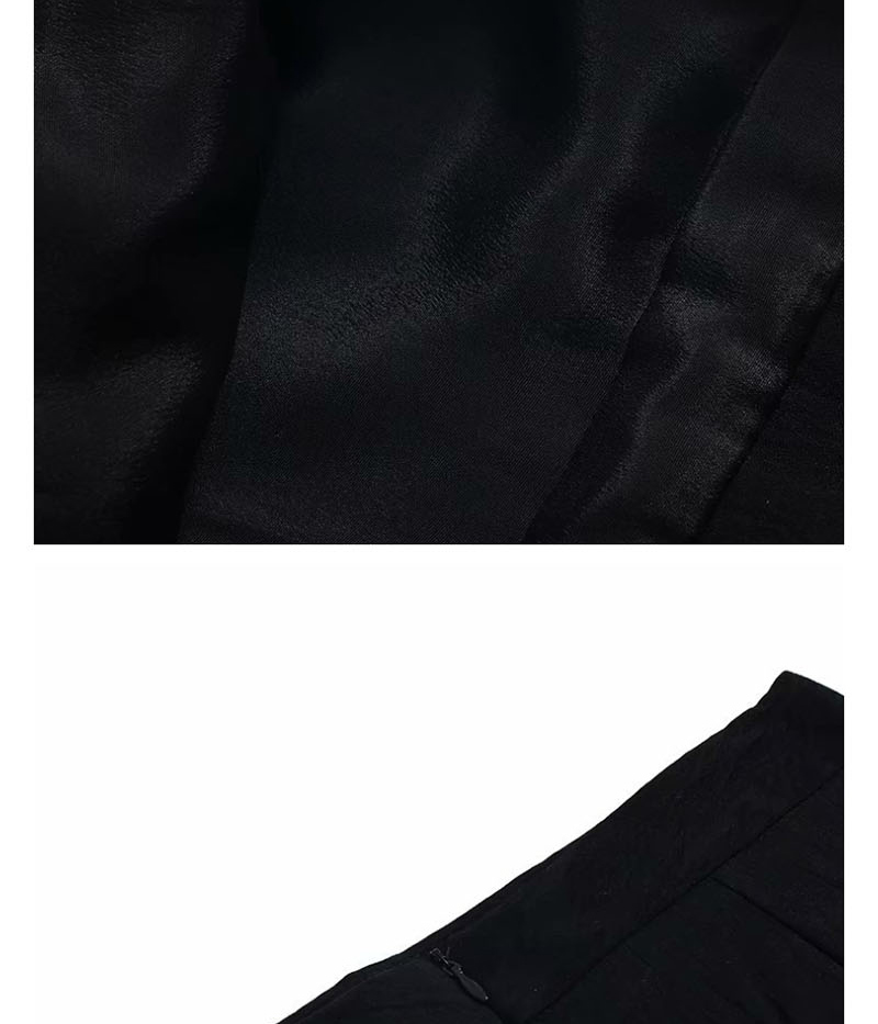 Fashion Black Textured Solid Skirt,Skirts