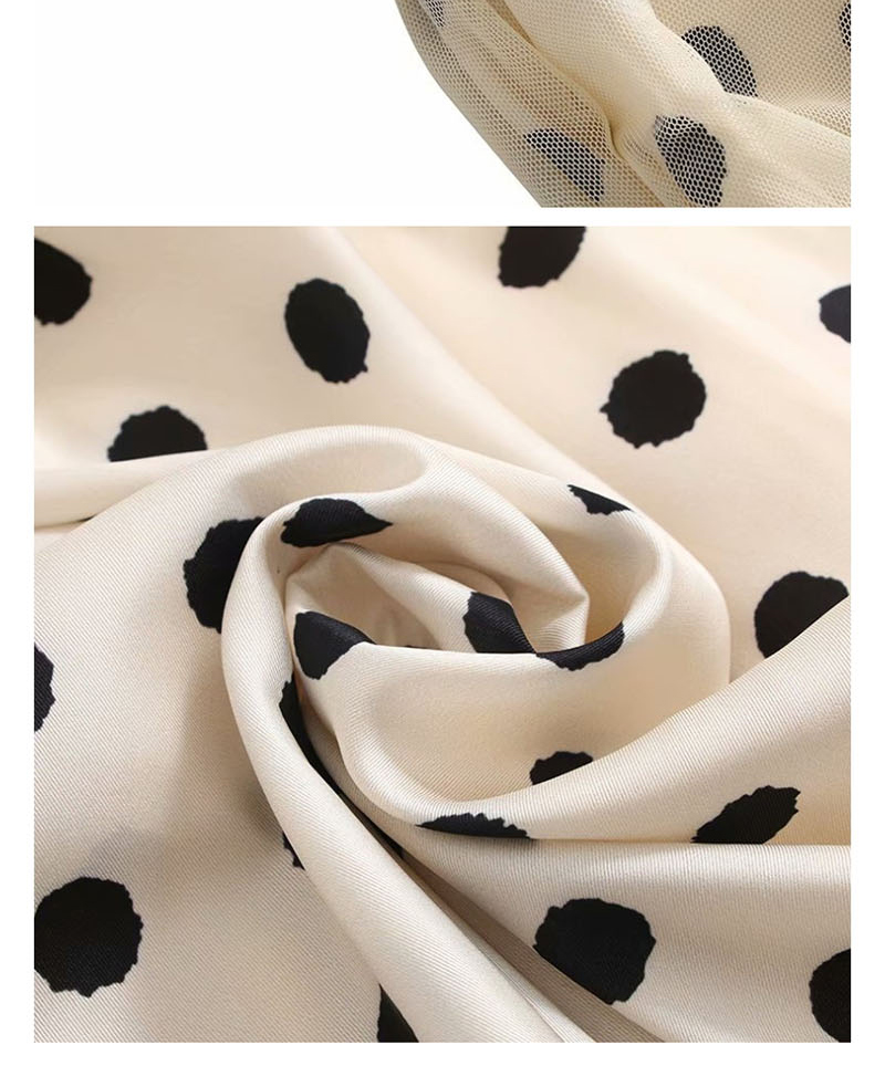 Fashion White Polka-dot Print Irregular Double Hem Skirt,Skirts