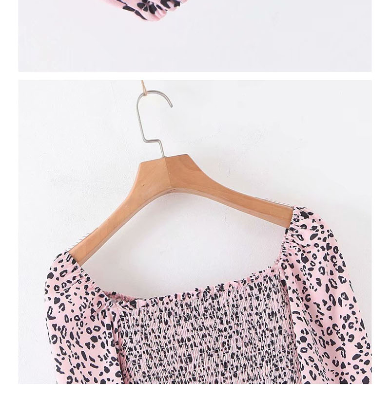 Fashion Pink Off-shoulder Puff Sleeve Floral Shirt,Blouses