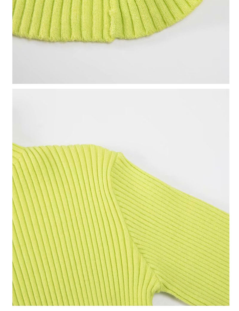Fashion Yellow Turtleneck Knitted T-shirt,Sweater