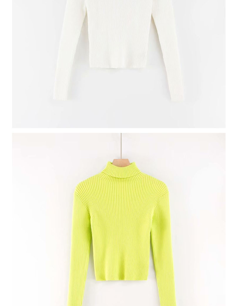 Fashion Yellow Turtleneck Knitted T-shirt,Sweater