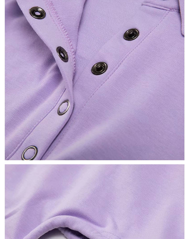 Fashion Purple Double Drawstring Lapel Sweatshirt,Hair Crown