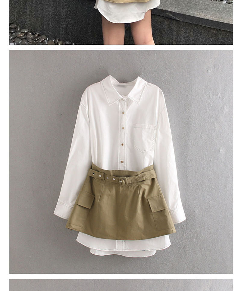 Fashion White Waist-seal Dress Two-piece Skirt,Mini & Short Dresses