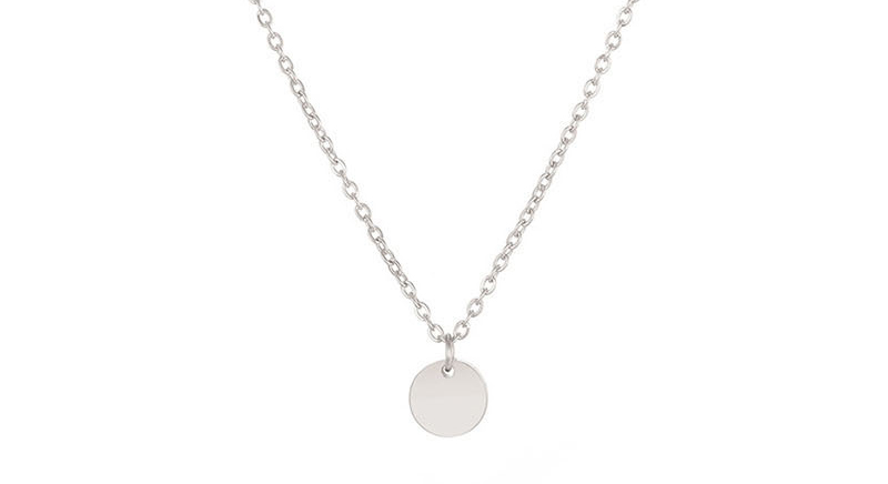 Fashion Steel Color Disc Double Layer Stainless Steel Necklace,Necklaces