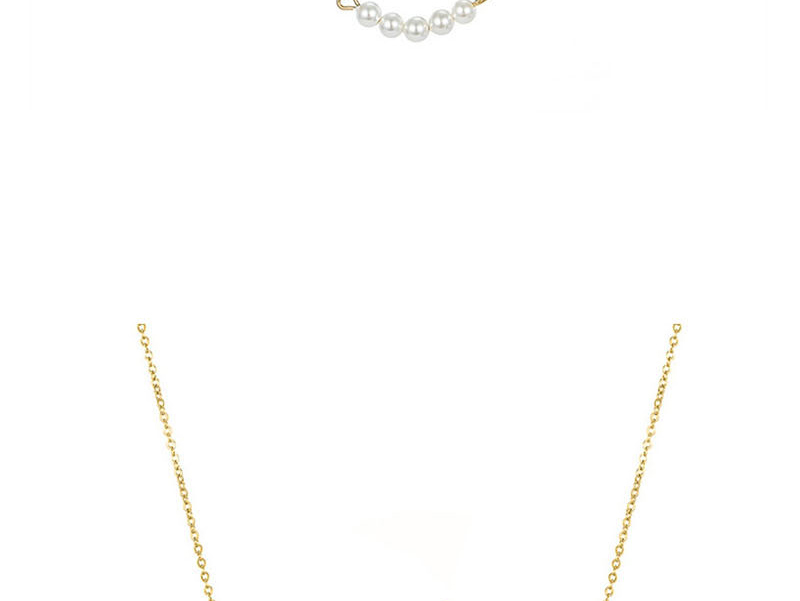 Fashion Golden Round Pearl Multilayer Stainless Steel Necklace,Necklaces
