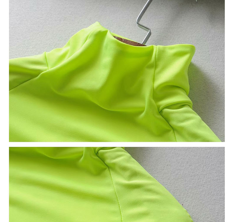 Fashion Fluorescent Green Raglan Finger Shorts,Bodysuits