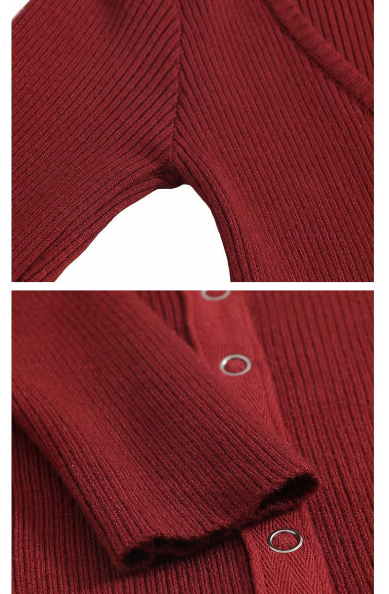 Fashion Army Green Short Button Knit Cardigan,Sweater