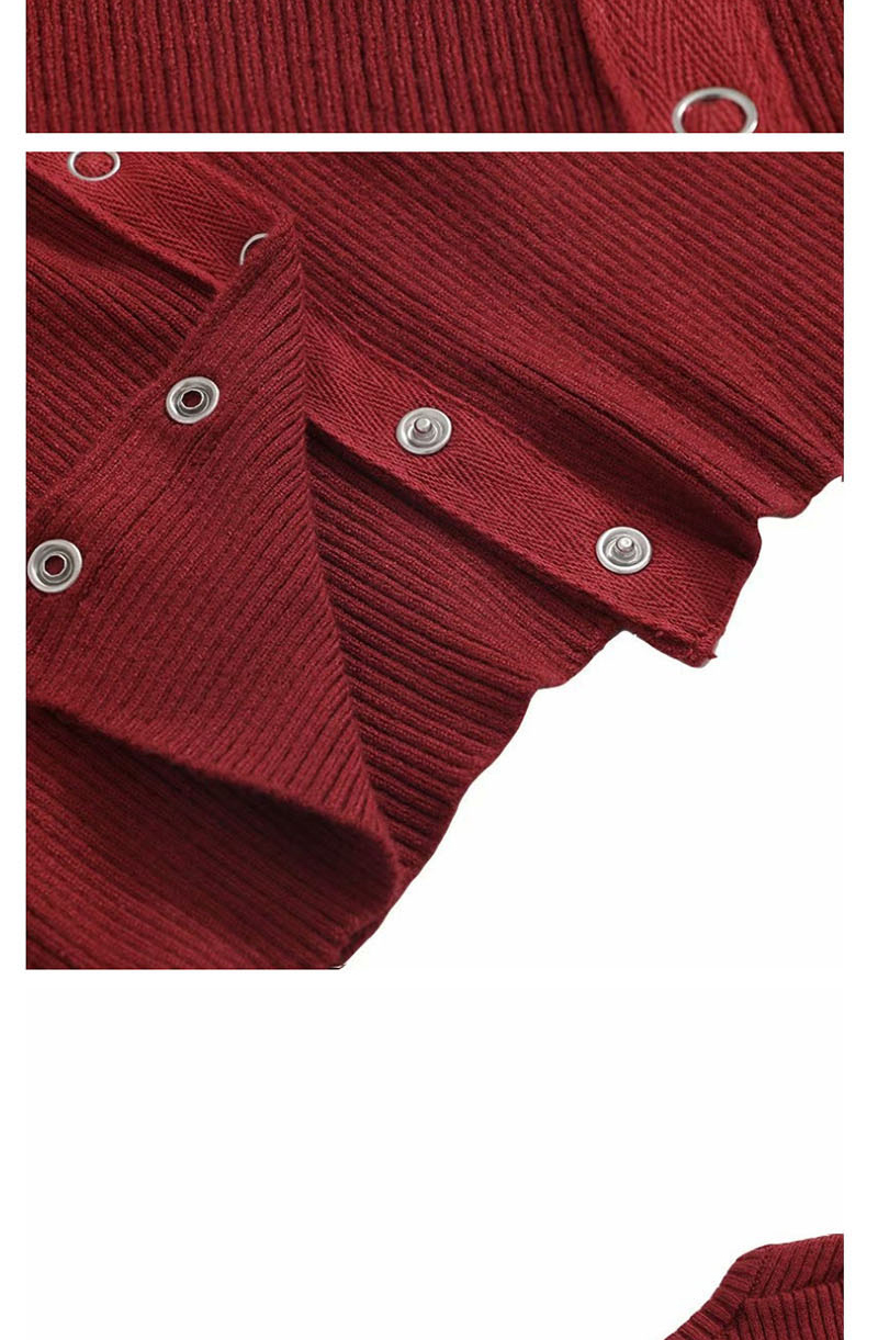 Fashion Pink Short Button Knit Cardigan,Sweater