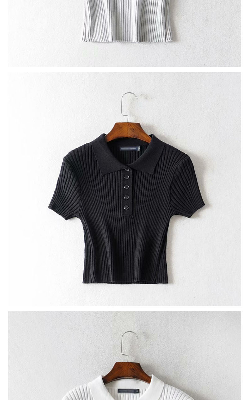 Fashion Black Knit Polo Shirt,Hair Crown