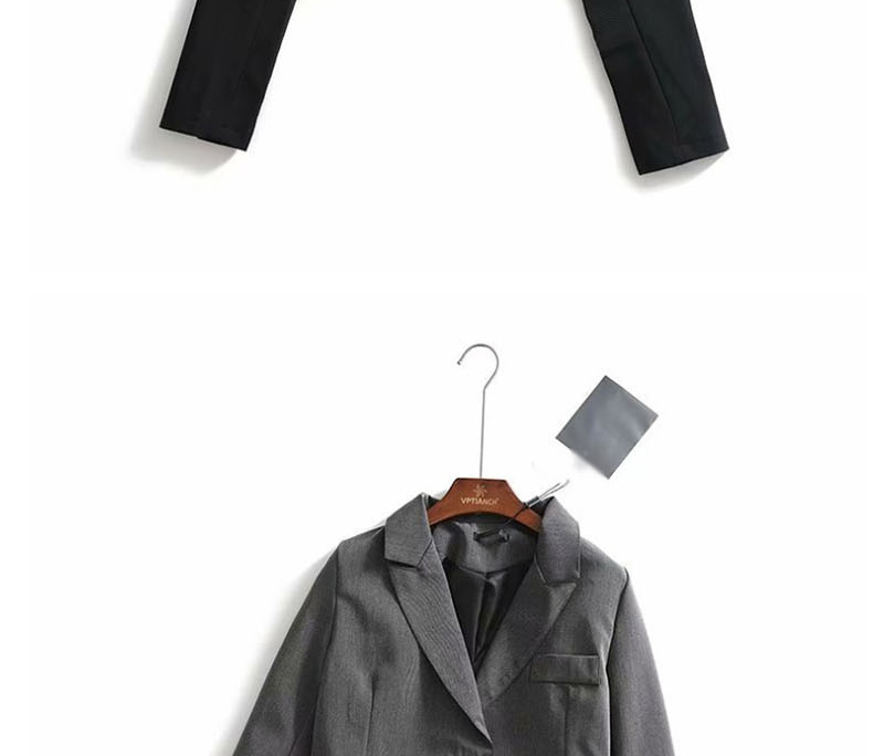 Fashion Black High-waist Two-button Short Short Suit,Coat-Jacket