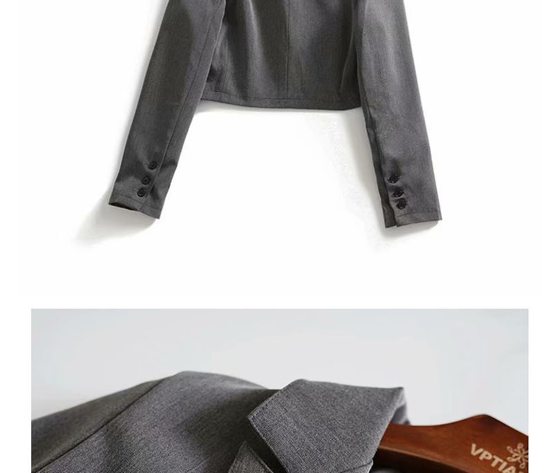 Fashion Black High-waist Two-button Short Short Suit,Coat-Jacket