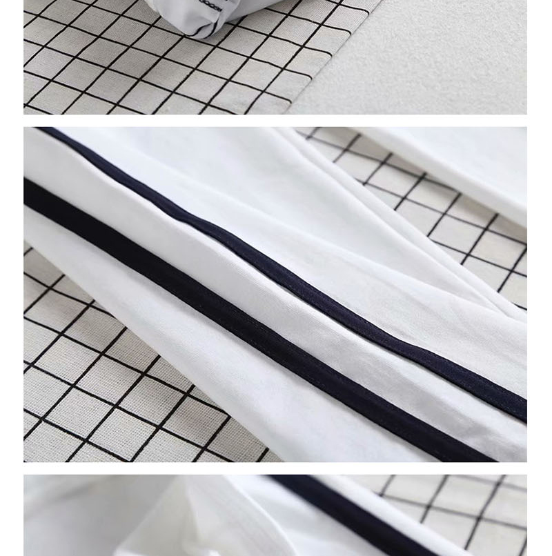 Fashion Navy Blue Strip Side-paneled High-rise Track Pants,Pants