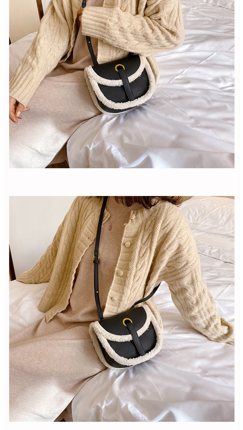 Fashion Black Lambskin Stitched Shoulder Bag,Shoulder bags