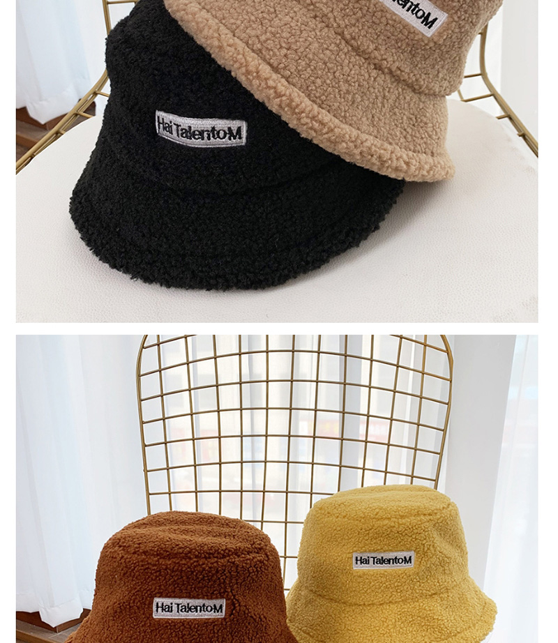 Fashion Yellow Patched Lamb Fur Hat,Knitting Wool Hats