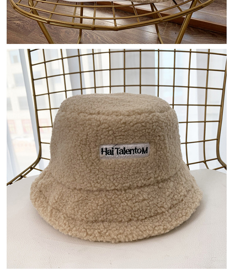 Fashion Camel Patched Lamb Fur Hat,Knitting Wool Hats