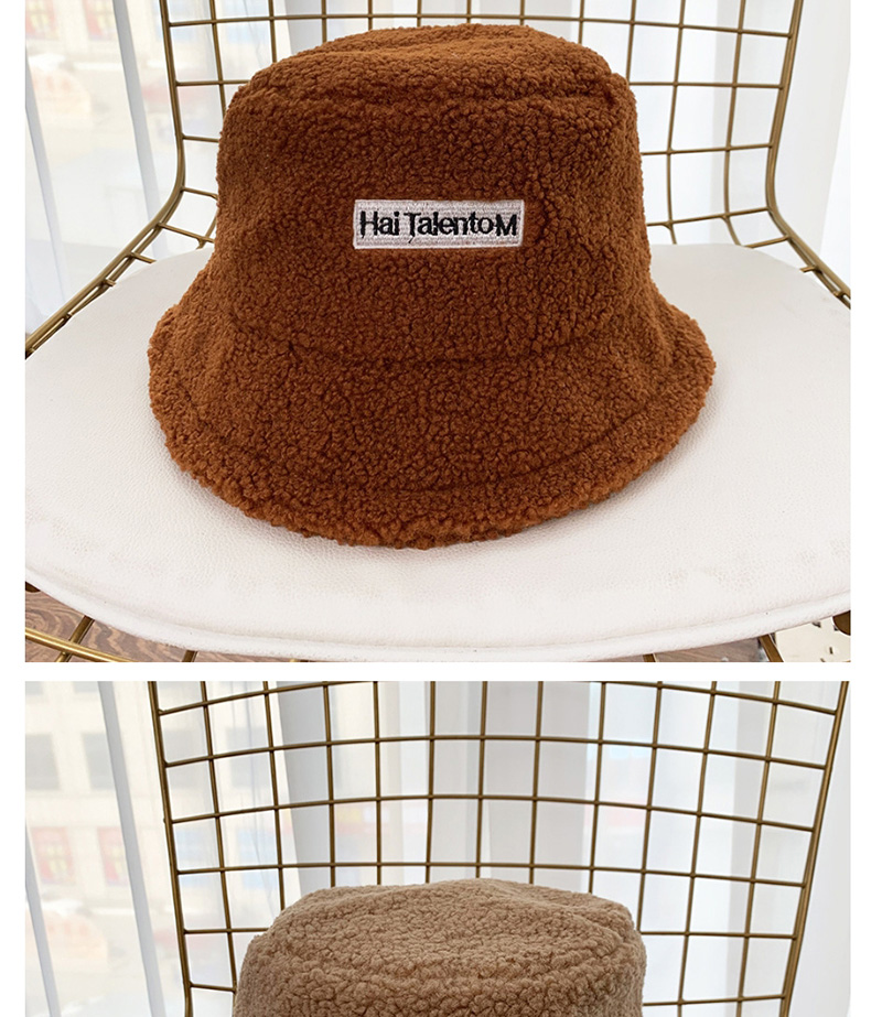 Fashion Beige Patched Lamb Fur Hat,Knitting Wool Hats