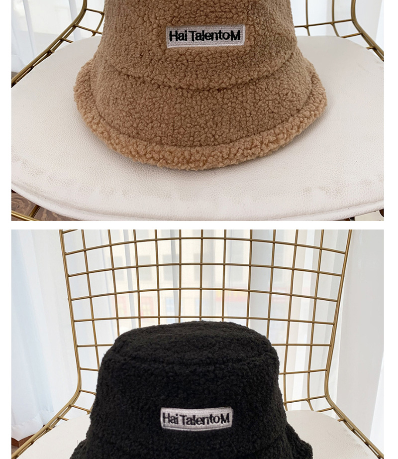 Fashion Beige Patched Lamb Fur Hat,Knitting Wool Hats