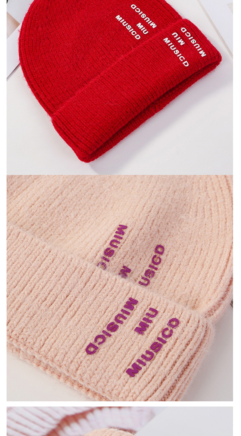 Fashion Pink Woolen Printed Letter Hat,Knitting Wool Hats