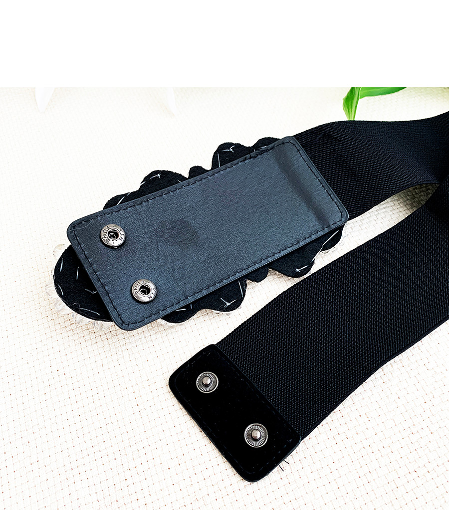 Fashion White Resin Beaded Elastic Belt,Wide belts