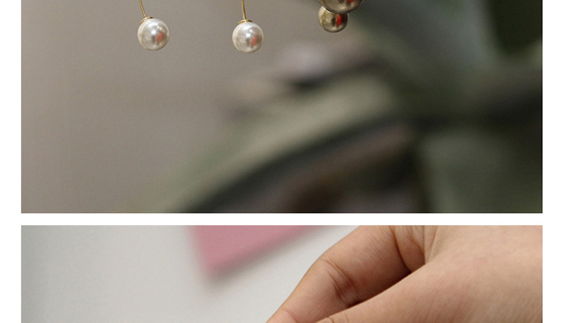 Fashion Off-white Pearl Geometric Earrings,Drop Earrings