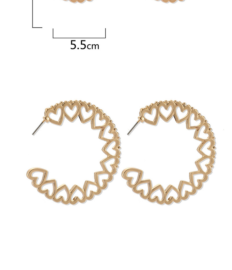 Fashion Golden Scalloped Cutout Stud Earrings,Hoop Earrings