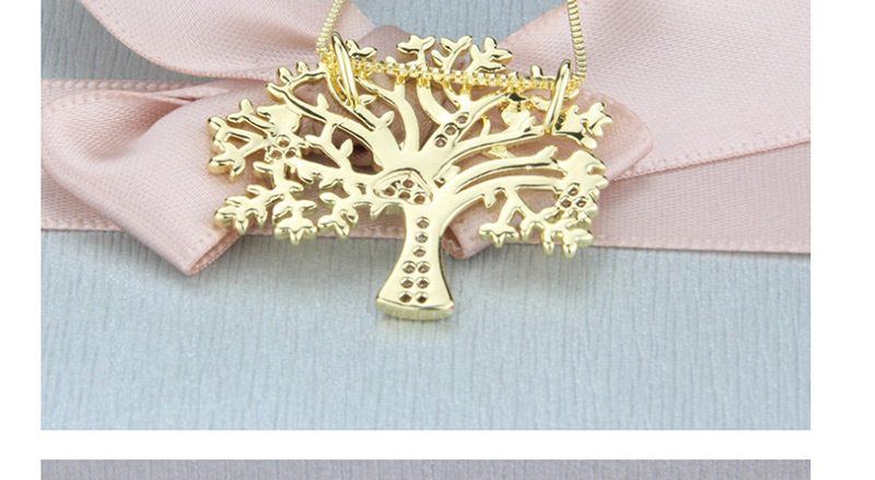 Fashion Gold-plated Big Tree Love Diamond Necklace,Necklaces