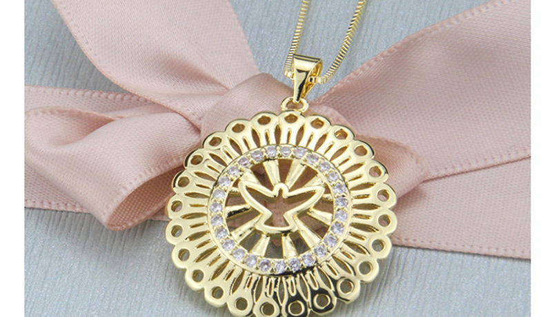Fashion Gold-plated Openwork Holy Spirit Bird Necklace,Necklaces