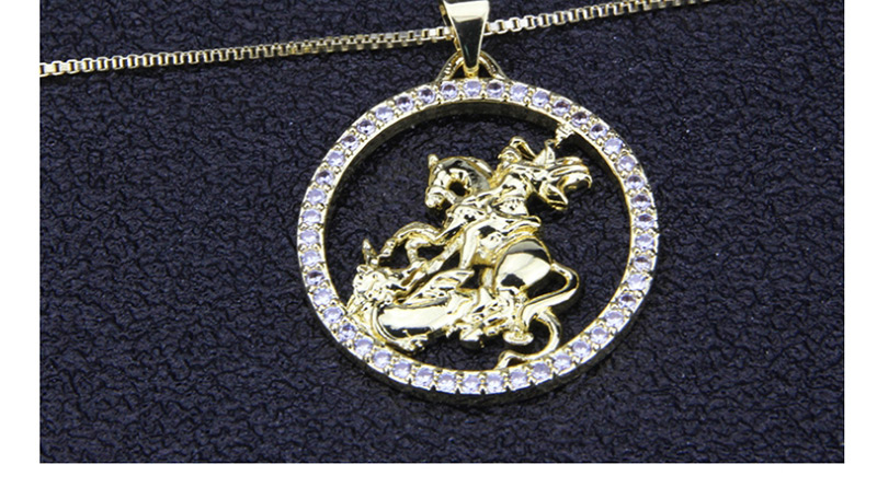 Fashion Gold-plated Knight Diamond Openwork Necklace,Necklaces