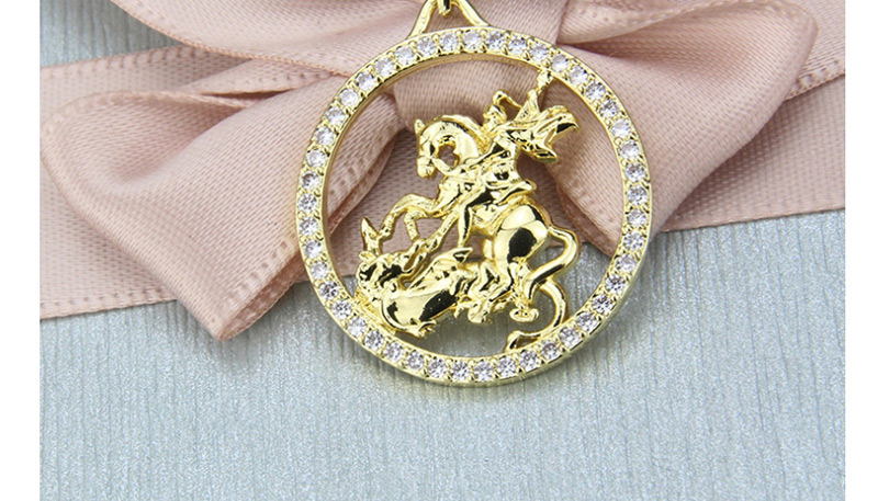 Fashion Gold-plated Knight Diamond Openwork Necklace,Necklaces