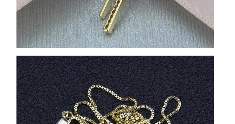 Fashion Gold-plated Double Cross Diamond Necklace,Necklaces