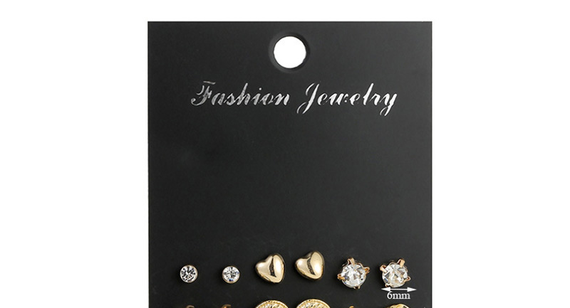 Fashion Golden Geometric Diamond Pearl Love Earring Set,Earrings set