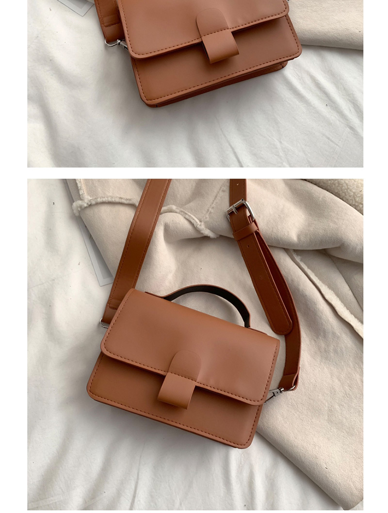 Fashion Dark Brown Locked Flap Shoulder Bag,Handbags