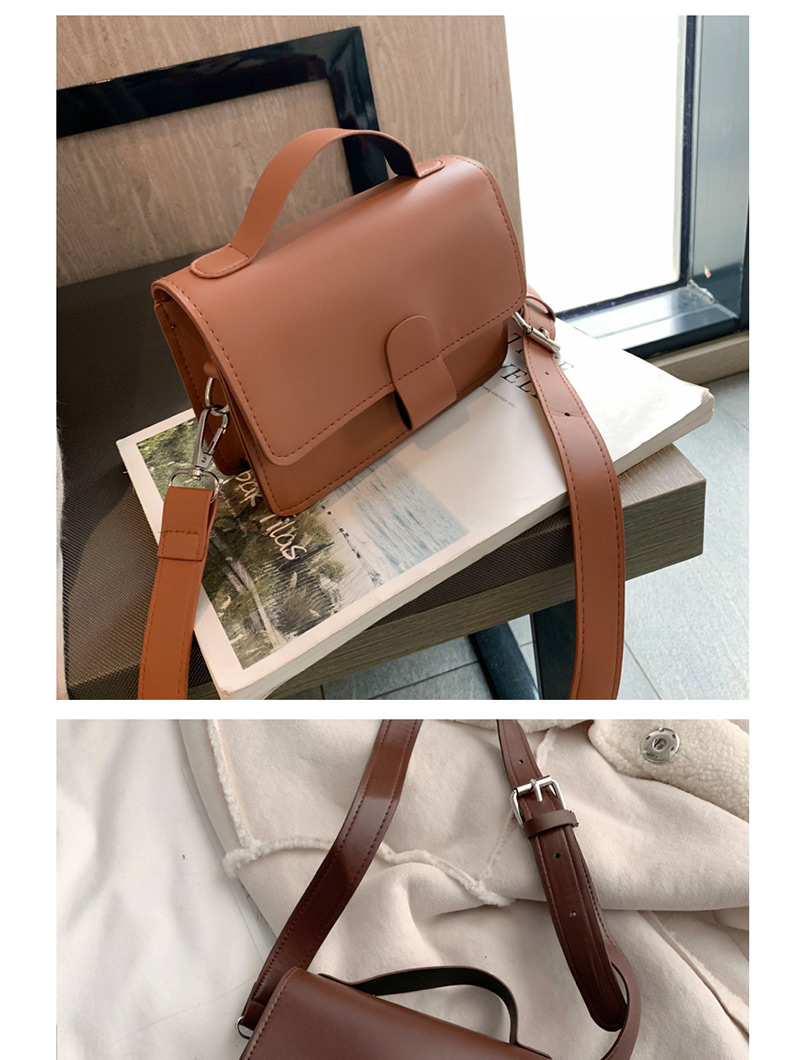 Fashion Dark Brown Locked Flap Shoulder Bag,Handbags