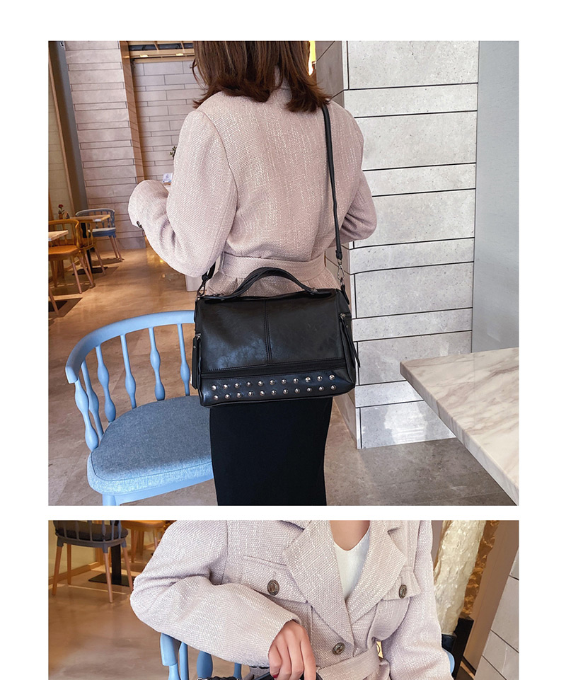 Fashion Light Brown Studded Shoulder Bag,Handbags