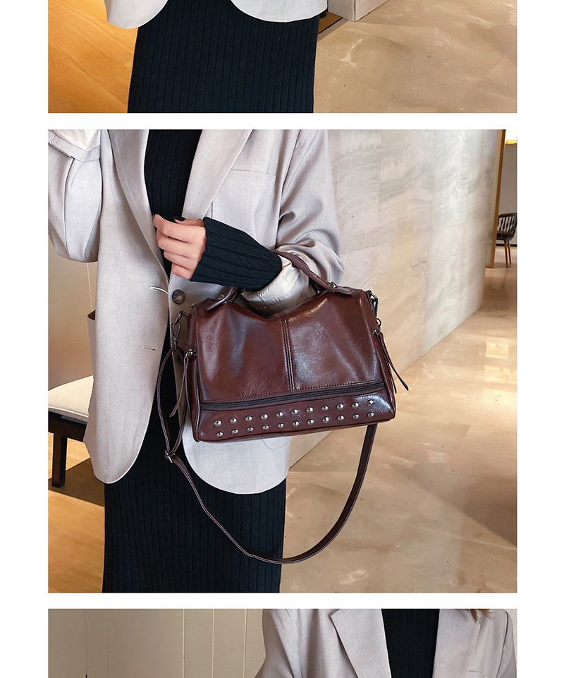 Fashion Black Studded Shoulder Bag,Handbags