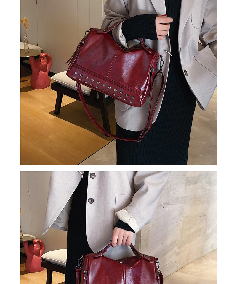 Fashion Brown Studded Shoulder Bag,Handbags