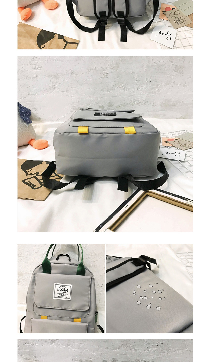 Fashion Gray Nylon Stitching Contrast Backpack,Backpack