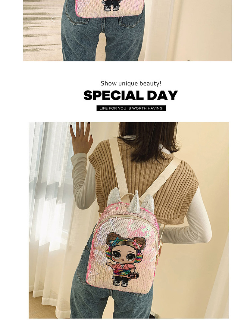 Fashion Pink Sequin Surprise Doll Children Backpack,Backpack