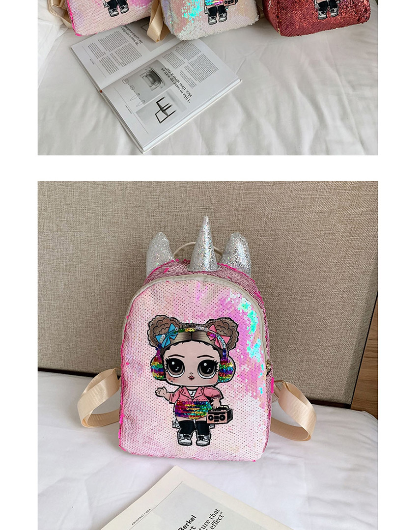 Fashion Pink Sequin Surprise Doll Children Backpack,Backpack