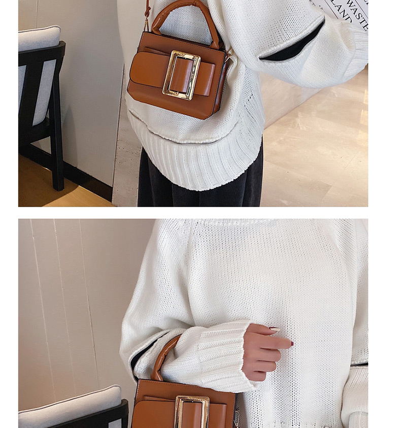Fashion Dark Brown Belt Pliers Diagonal Shoulder Bag,Handbags