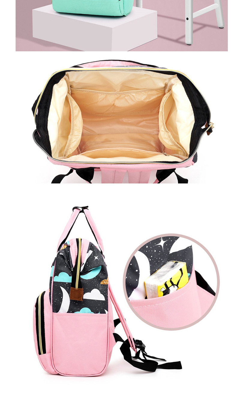 Fashion Pink Multifunctional Printed Mummy Bag,Backpack