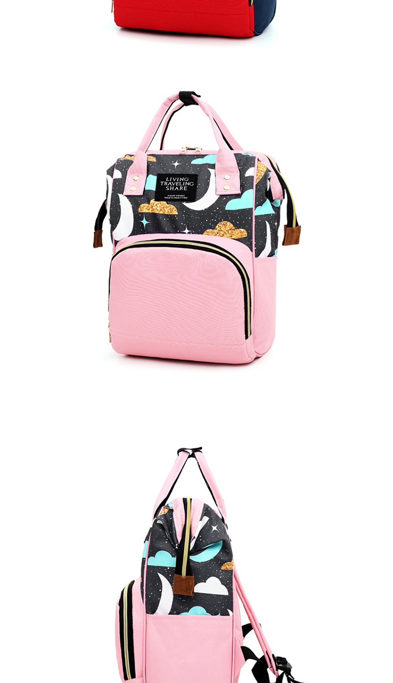 Fashion Pink Multifunctional Printed Mummy Bag,Backpack