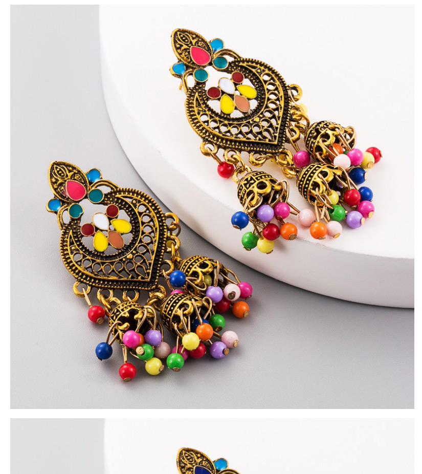 Fashion Ancient Silver Color Dripping Oil Hollow Lantern Tassel Earrings,Drop Earrings