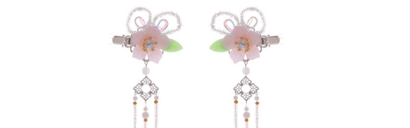 Fashion Photo Color Flower Fringed Pearl Rabbit Ears Child Hair Clip,Hairpins