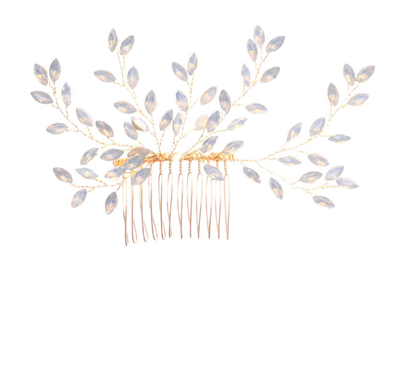 Fashion Rose Gold Crystal Twig Hair Comb,Bridal Headwear