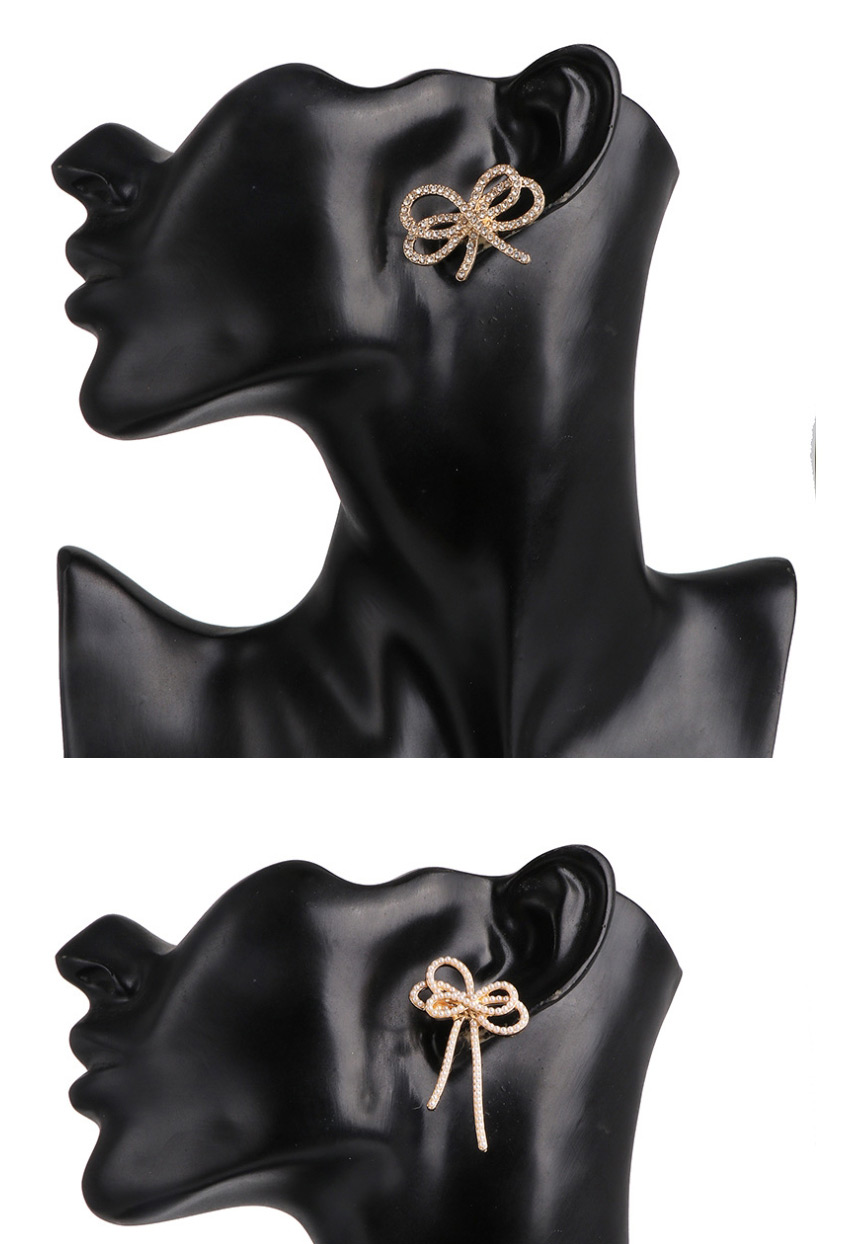 Fashion Golden Bow Pierced Pearl Earrings,Stud Earrings
