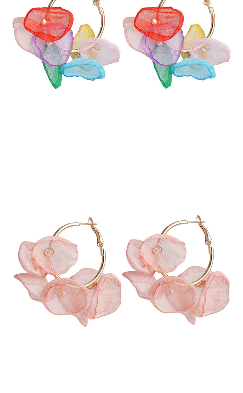 Fashion White Flower Lace Pearl Earrings,Hoop Earrings